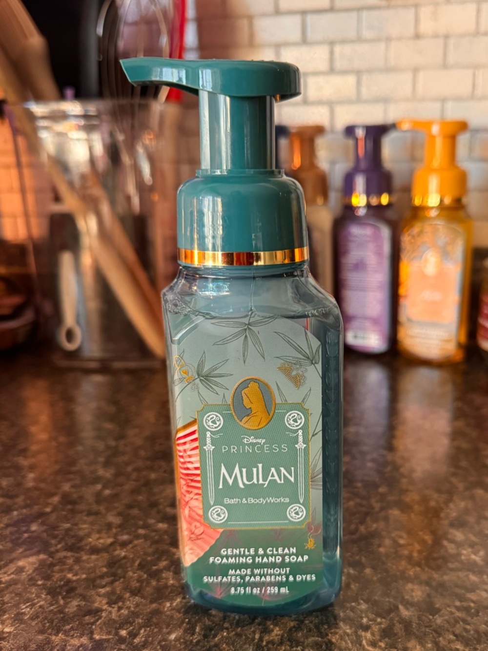 Bath & Body Works Mulan Foaming Hand Soap - Teal & Gold Accents